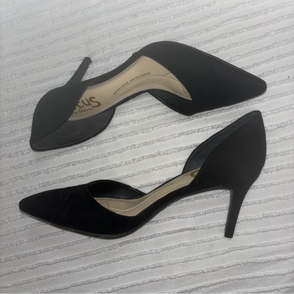 Circus by Sam Edelman Black Pointed Toe D'Orsay Heels